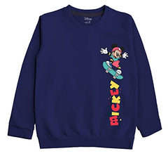 minicult Disney Mickey Mouse and Friends Regular Fit Character Printed Full Sleeve Sweatshirt for Boys and Girls(Navy a37)(Pack of 1)(18-24 Months)