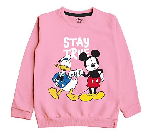 minicult Disney Mickey Mouse and Friends Regular Fit Character Printed Full Sleeve Sweatshirt for Boys and Girls(Pink a34)(Pack of 1)(18-24 Months)