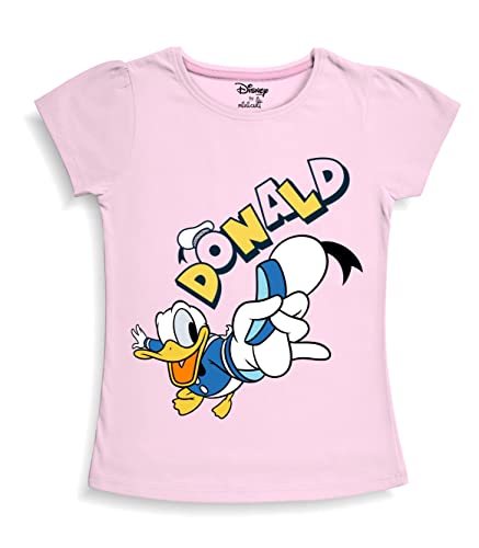 minicult Disney Mickey Mouse and Friends Regular Fit Character Printed Half Sleeves Tshirt for Girls (Pink A21)(Pack of 1)(18-24 Months)
