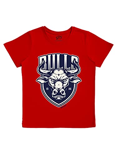 minicult Cotton Printed T Shirts for Boys(Pack of 1)(Red 1)