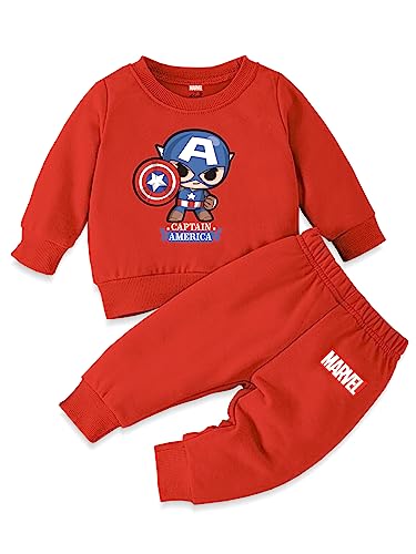 Minicult Avengers cotton Kids Coordinated sweatshirt and pant set with character print (Captain America)(Pack of 1)(1-2 Years)