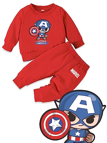 Minicult Avengers cotton Kids Coordinated sweatshirt and pant set with character print (Captain America)(Pack of 1)(1-2 Years)
