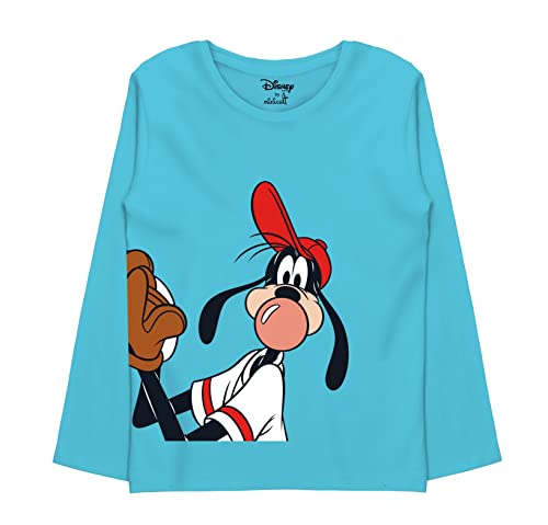 minicult Disney Mickey Mouse and Friends Regular Fit Character Printed Full Sleeves Tshirt for Boys and Girls(Blue a53)(Pack of 1)(18-24 Months)