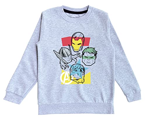 minicult Marvel Avenger Regular Fit Character Printed Full Sleeve Sweatshirt for Boys and Girls(Grey a46)(Pack of 1)(18-24 Months)