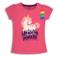 minicult Girls Half sleeeves Cotton Tshirt with Cute Prints and Colorfull (B003)(Pack of 2) Pink