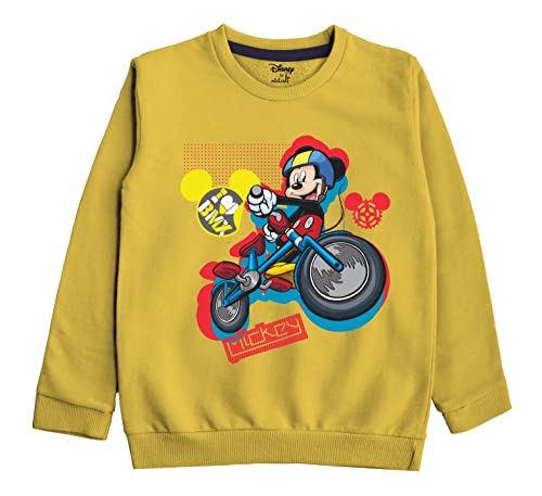 minicult Disney Mickey Mouse and Friends Regular Fit Character Printed Full Sleeve Sweatshirt for Boys and Girls(Yellow a29)(Pack of 1)(18-24 Months)