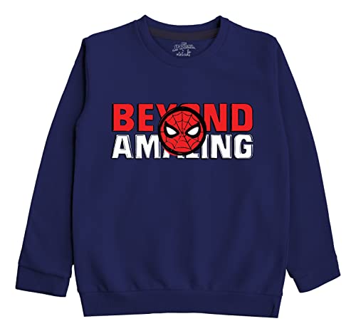 minicult Spiderman Regular Fit Character Printed Full Sleeve Sweatshirt for Boys and Girls(Blue a48)(Pack of 1)(18-24 Months)
