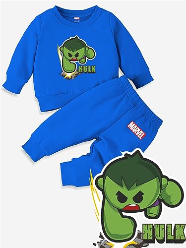minicult Avengers cotton Kids Coordinated sweatshirt and pant set with character print (Hulk)(Pack of 1)