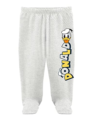 minicult Disney Mickey Mouse Footed Pajama Pants For Baby Boys And Girls(White b3)(Pack of 2)(0-3 Months)