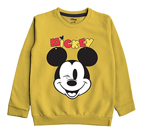 minicult Disney Mickey Mouse and Friends Regular Fit Character Printed Full Sleeve Sweatshirt for Boys and Girls(Yellow a31)(Pack of 1)(18-24 Months)