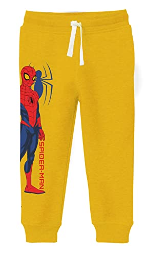 minicult Marvel Spiderman Regular Fit Track Pants with Pockets and Draw Strings for Boys and Girls (Spiderman)(Yellow 1)(Pack of 1)(2-3 Years)
