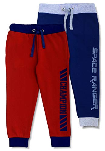 Mini Cult Boy's Cotton Track Pants with Pockets and Graphic (Multicolor)