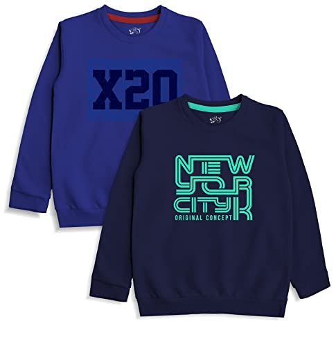 minicult Cotton Printed Sweatshirts for Boys and Girls Ideal for Light Winter( Pack of 2)(NYC)