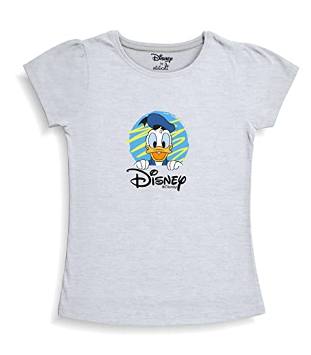 minicult Disney Mickey Mouse and Friends Regular Fit Character Printed Half Sleeves Tshirt for Girls (Grey A29)(Pack of 1)(18-24 Months)