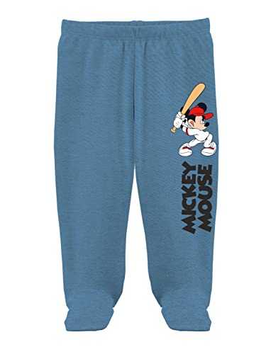minicult Disney Mickey Mouse Footed Pajama Pants For Baby Boys And Girls(Maroon c6)(Pack of 3)(0-3 Months)