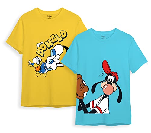 minicult Disney Mickey Mouse Regular Fit Character Printed Tshirt for Boys and Girls(Blue 4)(2-3 Years) (Pack of 2)