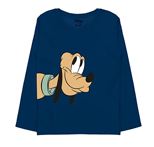minicult Disney Mickey Mouse and Friends Regular Fit Character Printed Full Sleeves Tshirt for Boys and Girls(Navy a52)(Pack of 1)(18-24 Months)