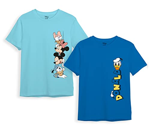 minicult Disney Mickey Mouse Regular Fit Character Printed Tshirt for Boys and Girls(Blue2)(2-3 Years) (Pack of 2)