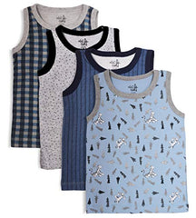 minicult Unisex Cotton Baby Vest (Pack of 4) (Multicolor)