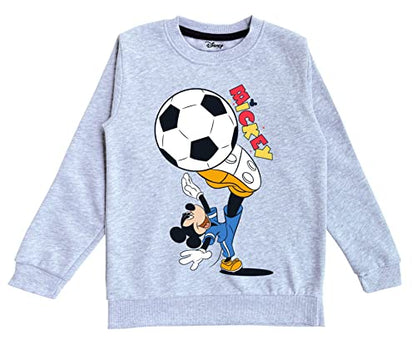 minicult Disney Mickey Mouse and Friends Regular Fit Character Printed Full Sleeve Sweatshirt for Boys and Girls(Grey a21)(Pack of 1)(18-24 Months)