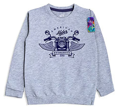 minicult Cotton Printed Sweatshirts for Boys and Girls Ideal for Light Winter( Pack of 1)(Black)