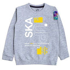 minicult Cotton Printed Sweatshirts for Boys and Girls Ideal for Light Winter( Pack of 2)(Grey)