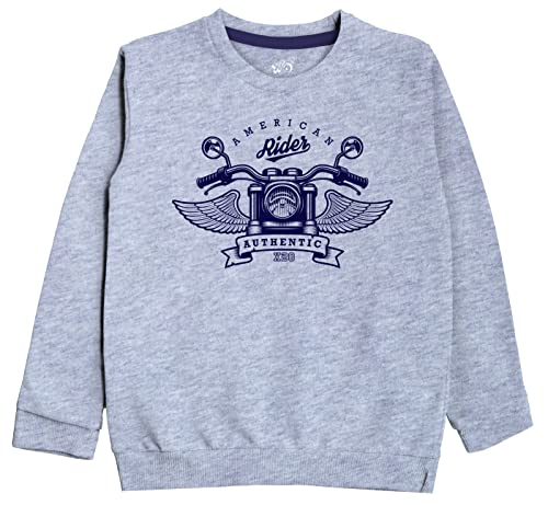 minicult Cotton Printed Sweatshirts for Boys and Girls Ideal for Light Winter( Pack of 1)(Grey)