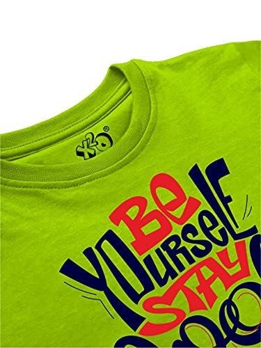 minicult Cotton Printed Full Sleeve T Shirts for Boys(Pack of 1)(Green 1)