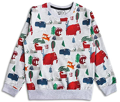 minicult Sweatshirt with All Over Print for Boys and Girls(All Over Print)(AOP-02) Grey